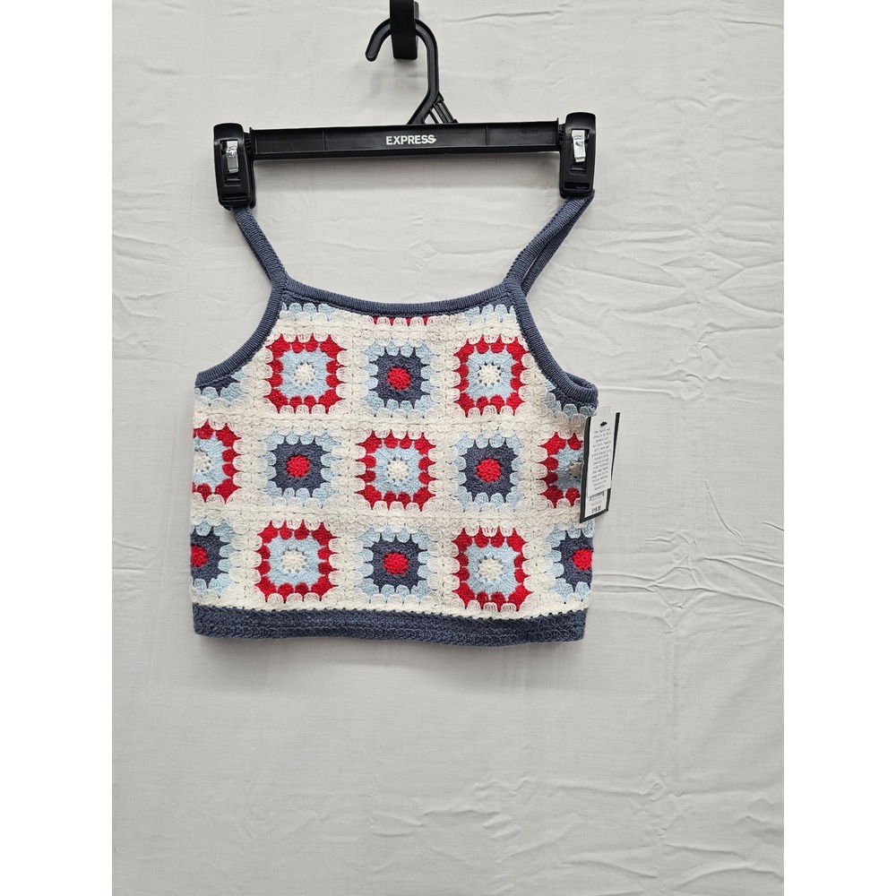 Art Class Girls Crochet Tank Top Blue Cotton Blend Casual Size Small 6/6X